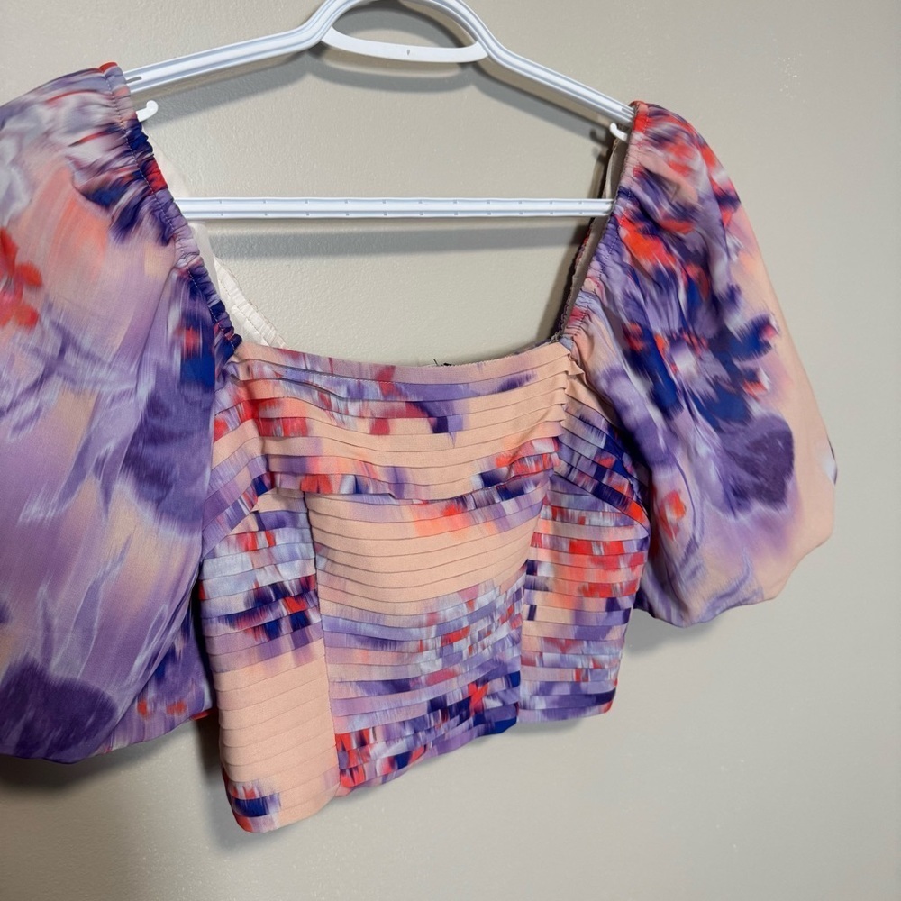 NWT Dynamite Cropped Puff Sleeve Top - Women’s XXS - Picture 6 of 11
